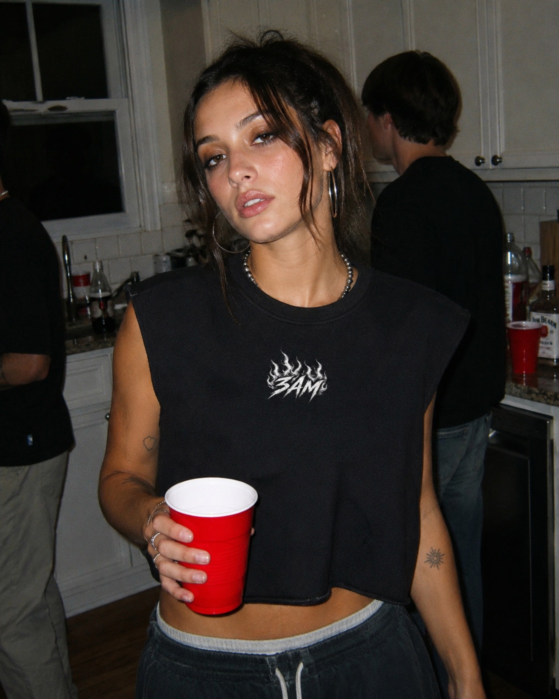Burnout Cutoff worn at a house party